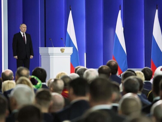 Putin delivers state of the nation address before Federal Assembly, Moscow, Russian Federation - 21 Feb 2023