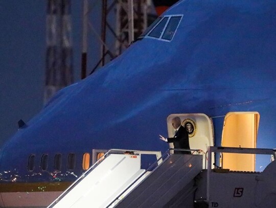 US president Joe Biden leaves at the end of visit to Poland, Warsaw - 22 Feb 2023