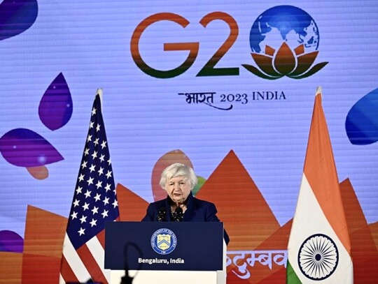 US treasury Secretary Yellen attends G20 meeting in Bangalore, India - 23 Feb 2023