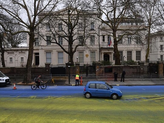 Protest outside the Consular Section of the Russian Embassy, London, United Kingdom - 23 Feb 2023