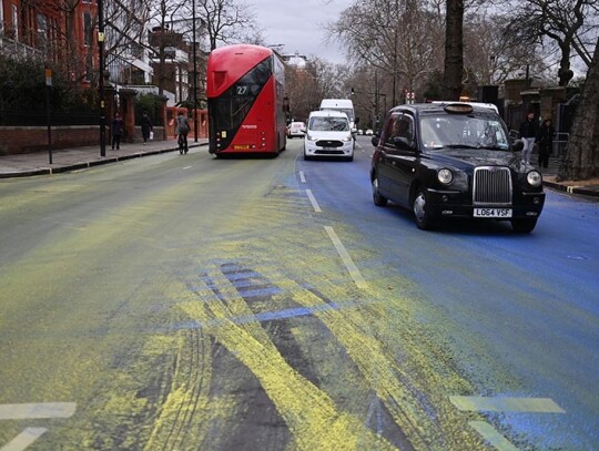 Protest outside the Consular Section of the Russian Embassy, London, United Kingdom - 23 Feb 2023