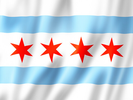 Chicago city flag, Illinois, USA