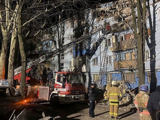 Russian missile attack hits apartment block in Zaporizhzhia, Ukraine - 02 Mar 2023