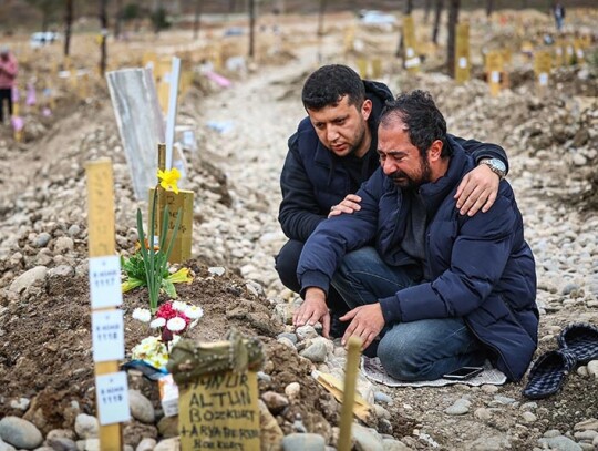 People visit a cemetery in the aftermath of powerful earthquakes in Kahramanmaras, Turkey - 05 Mar 2023