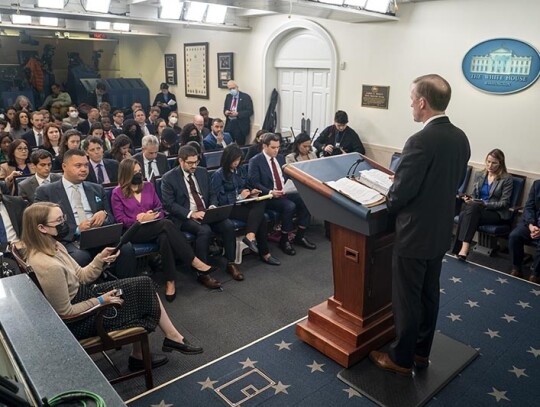 White House National Security Advisor Jake Sullivan speaks during a press briefing in Washington, DC, USA - 10 Nov 2022