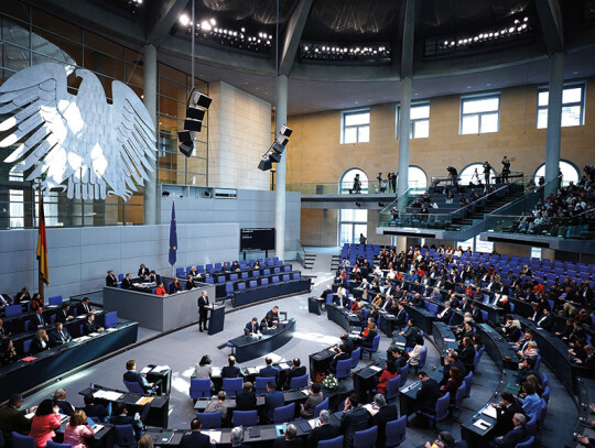 German Chancellor Olaf Scholz delivers government statement at German parliament, Berlin, Germany - 08 Feb 2023