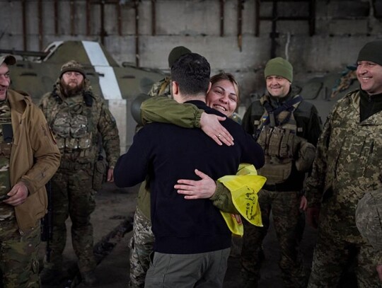 Ukraine's President Zelensky visits troops near the Donetsk frontline, Bakhmut - 22 Mar 2023