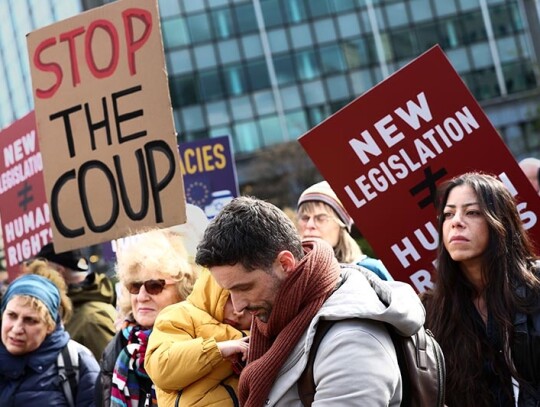 Protest against Israel's reform of the justice system, in Brussels, Belgium - 27 Mar 2023