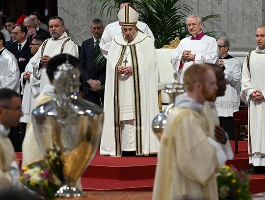 Pope Francis leads the Mass of the Chrism, Vatican City, Vatican City State Holy See - 06 Apr 2023