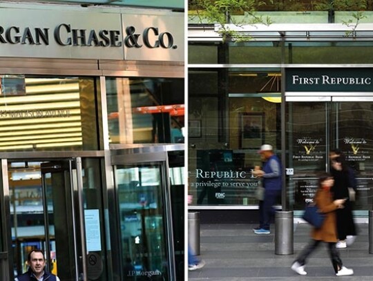 JP Morgan Chase &amp; Co buys First Republic Bank after FDIC seizure, New York, USA - 01 May 2023