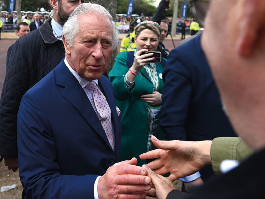 King Charles III and the Prince and Princess of Wales talk to well wishers, London, United Kingdom - 05 May 2023