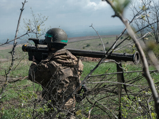 Anti-aircraft missile division and artillery of the 57th Brigade near Bakhmut, Ukraine - 23 Apr 2023