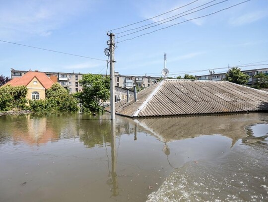 Collapse of critical Ukrainian dam on the Dnipro River sparks evacuations, Kherson, Ukraine - 07 Jun 2023