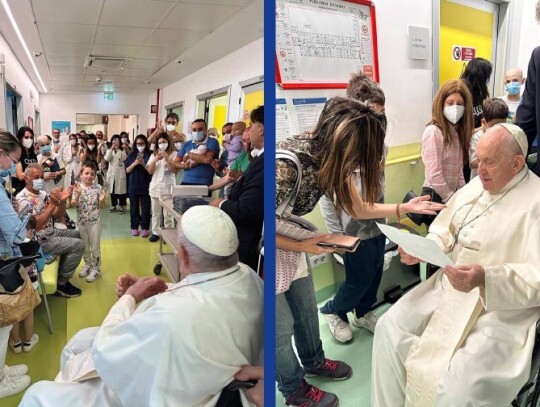 Pope Francis visits departments of Gemelli hospital, Rome, Italy - 15 Jun 2023