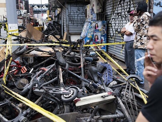 Four People killed in New York fire at E-bike store, USA - 20 Jun 2023