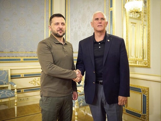 President Zelensky meets former US Vice President Pence, Kyiv, Ukraine - 29 Jun 2023