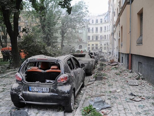 At least four people were killed and 9 injured by a rocket hitting residential building in Lviv, Ukraine - 06 Jul 2023