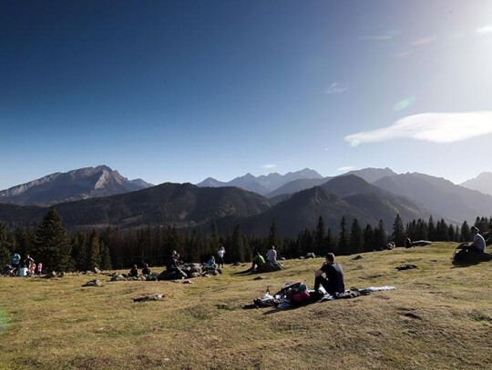 Tourists in the Tatra Mountains, Rusinowa Polana, Poland - 31 Oct 2022