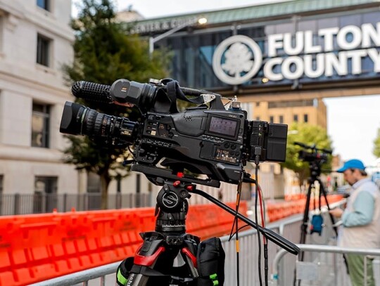 Fulton County Courthouse preparations for possible Trump indictment, Atlanta, USA - 14 Aug 2023