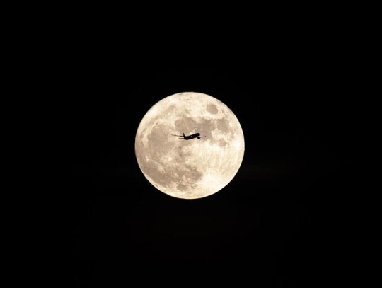 Blue moon rises, Hong Kong, China - 22 Aug 2021