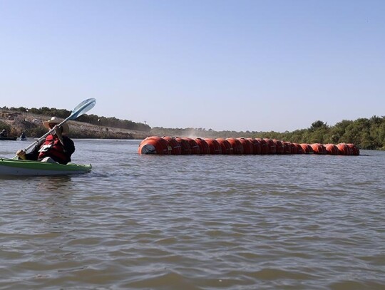 Buoys placed in Rio Grande, Eagle Pass, USA - 01 Aug 2023