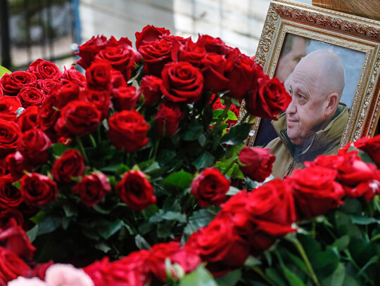 People visit the grave of PMC Wagner group chief Prigozhin in St. Petersburg, St Petersburg, Russian Federation - 30 Aug 2023