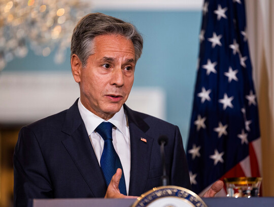 US Secretary of State Blinken and German Foreign Minister Baerbock speak to reporters, Washington, USA - 15 Sep 2023