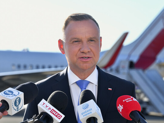 Polish President Andrzej Duda's departure for the US, Warsaw, Poland - 16 Sep 2023