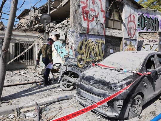 Destruction in Tel Aviv following Hamas rocket attacks, Israel - 08 Oct 2023