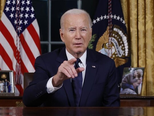 US President Joe Biden address to the nation from the Oval Office, Washington, USA - 19 Oct 2023