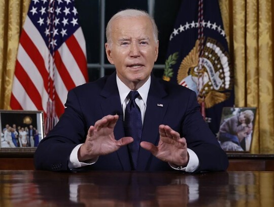 US President Joe Biden address to the nation from the Oval Office, Washington, USA - 19 Oct 2023