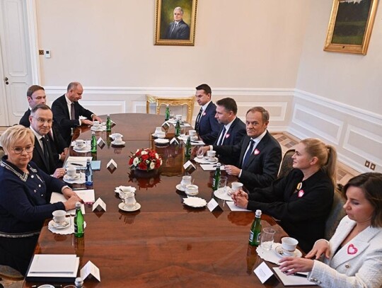 Polish president meets with Civic Coalition in Warsaw, Poland - 24 Oct 2023