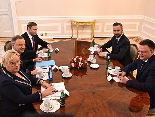 Polish president meets with leaders of the Third Way coalition, Warsaw, Poland - 25 Oct 2023