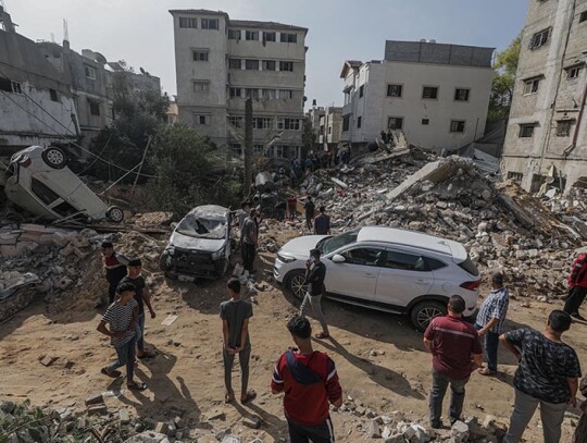 Destruction following air strike on Al Shejaeiya, Gaza - 08 Nov 2023