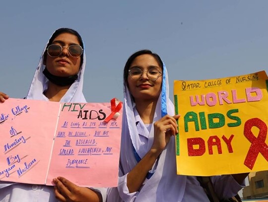 Rally to create awareness on World AIDS Day in Karachi, Pakistan - 01 Dec 2023