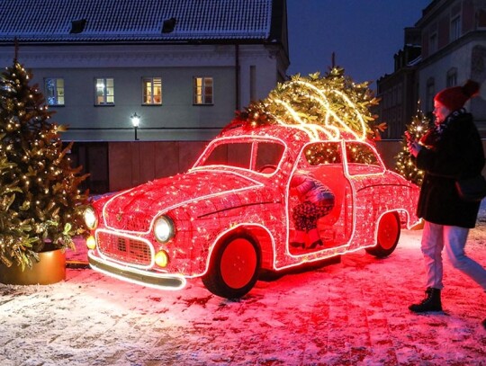 Christmas illuminations in Warsaw, Poland - 06 Dec 2023