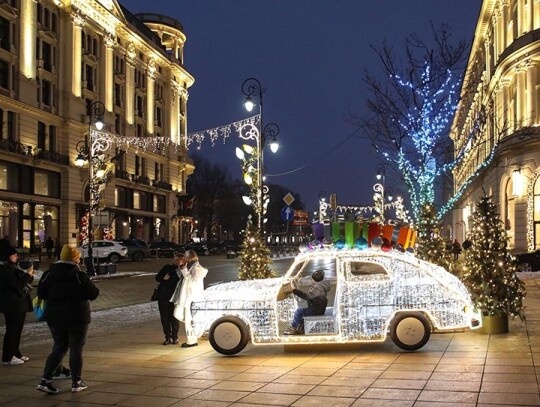 Christmas illuminations in Warsaw, Poland - 06 Dec 2023