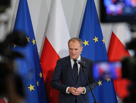 Leader of Civic Platform Donald Tusk press conference in Warsaw, Poland - 08 Dec 2023