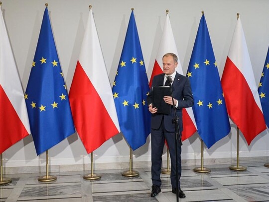 Leader of Civic Platform Donald Tusk press conference in Warsaw, Poland - 08 Dec 2023