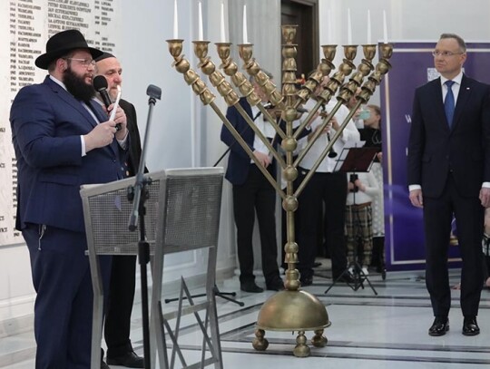 Celebration of traditional Jewish feast of Hanukkah in Warsaw, Poland - 14 Dec 2023