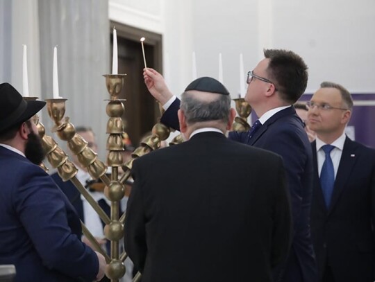 Celebration of traditional Jewish feast of Hanukkah in Warsaw, Poland - 14 Dec 2023