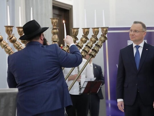 Celebration of traditional Jewish feast of Hanukkah in Warsaw, Poland - 14 Dec 2023