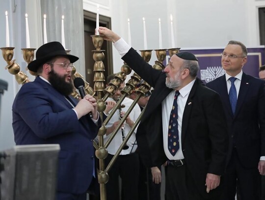 Celebration of traditional Jewish feast of Hanukkah in Warsaw, Poland - 14 Dec 2023