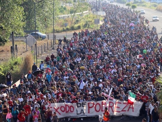 New caravan of more than 10,000 migrants leaves southern Mexico heading to the US, Tapachula - 24 Dec 2023