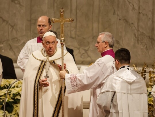 Pope Francis leads the Midnight Christmas mass at the Vatican, Vatican City, Vatican City State Holy See - 24 Dec 2023