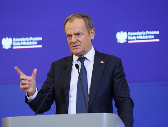 Polish Prime Minister Tusk holds press conference on new budget-related bill, Warsaw, Poland - 27 Dec 2023