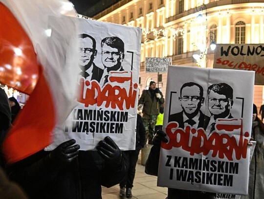 Protest against the detention of two MPs from the Law and Justice party in Warsaw, Poland - 09 Jan 2024