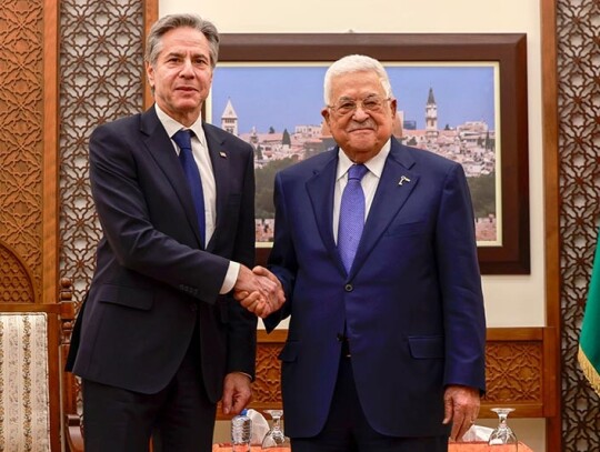 US Secretary of State Antony Blinken meets Palestinian President Mahmoud Abbas, Ramallah - 10 Jan 2024