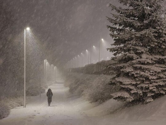 Snowstorm hits Warsaw, Poland - 15 Jan 2024