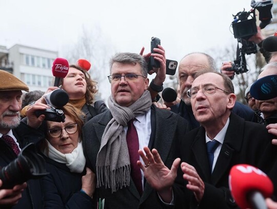 Poland Parliament security bars former MPs from entering the parliament, Warsaw - 07 Feb 2024